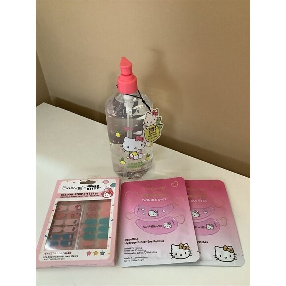 Hello Kitty Lemon Verbena Hand Soap 25 Ounces, Gel Nail Strips, 2 Eye Patches - Picture 1 of 6